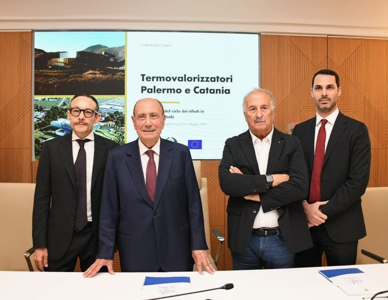 Termovalorizzatori, presentati i progetti definitivi per Palermo e Catania 12 turrini schifani martino cremonesi Termovalorizzatori, presentati i progetti definitivi per Palermo e Catania